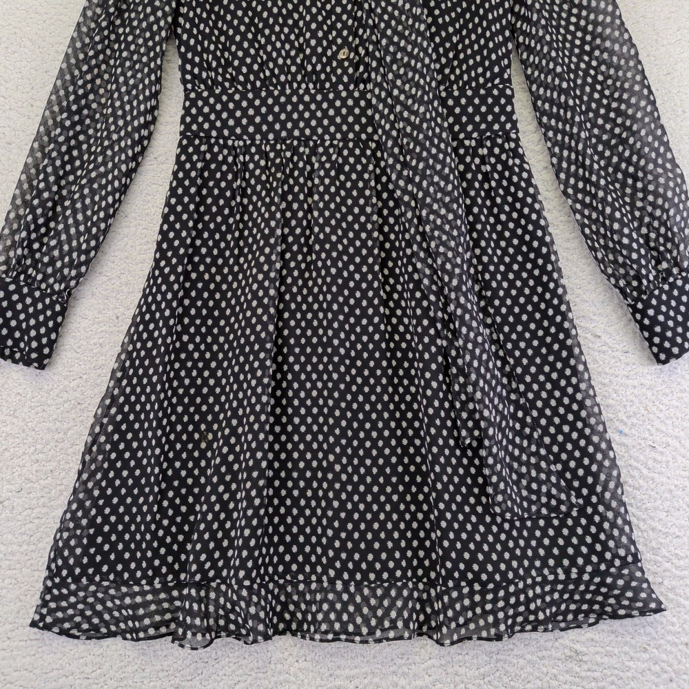 Diane von Furstenberg Arabella DVF Black White Polka Dot Silk Sheath Dress Sz 4 - Picture 7 of 11